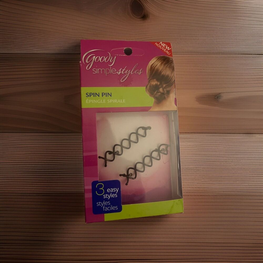 GOODY Simple Styles Spin Pins (2 Count) BRUNETTE/DARK HAIR NEW IN THE BOX